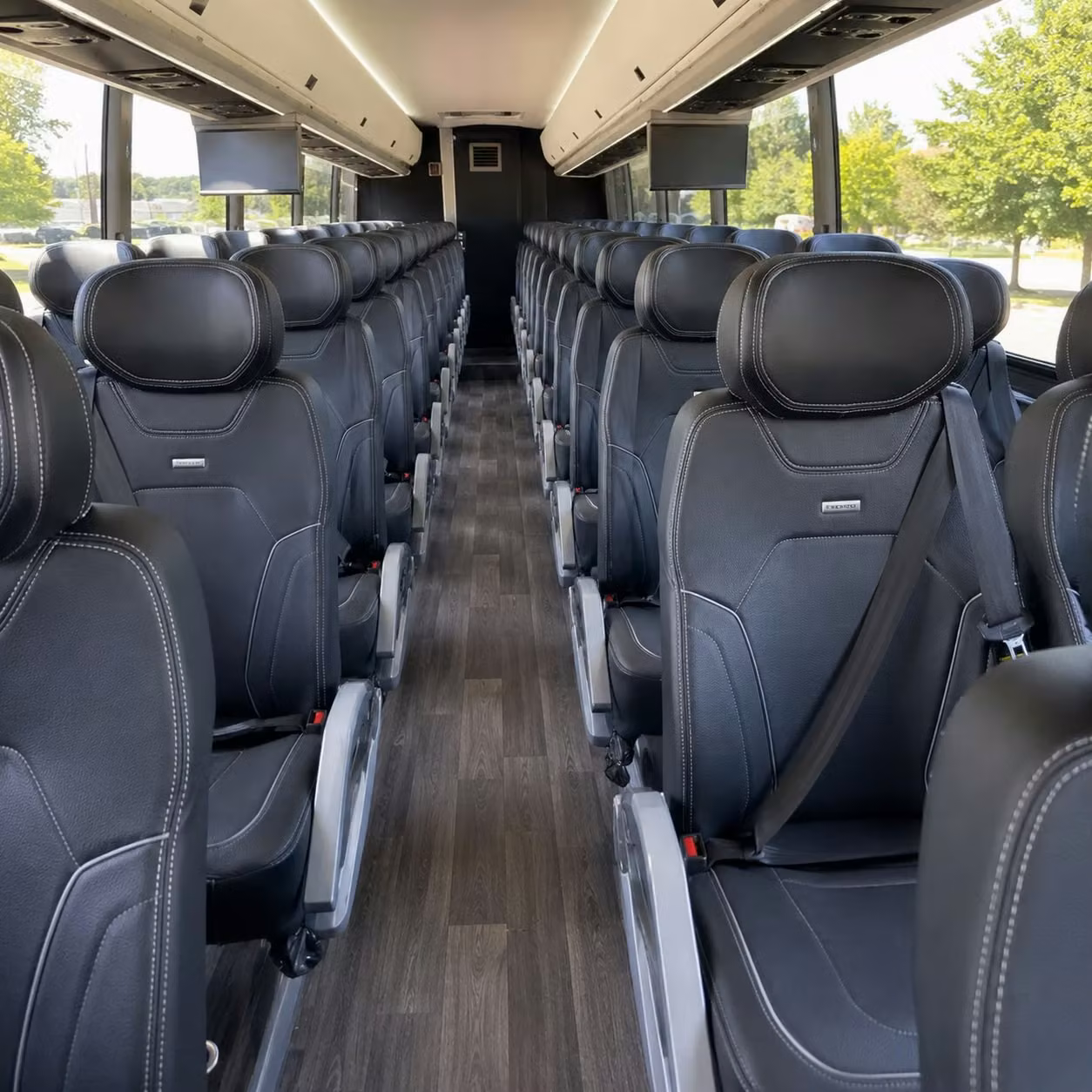 mcallen charter bus rental interior